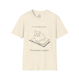 This Book Is Taken Cat on Book Unisex Softstyle T-Shirt