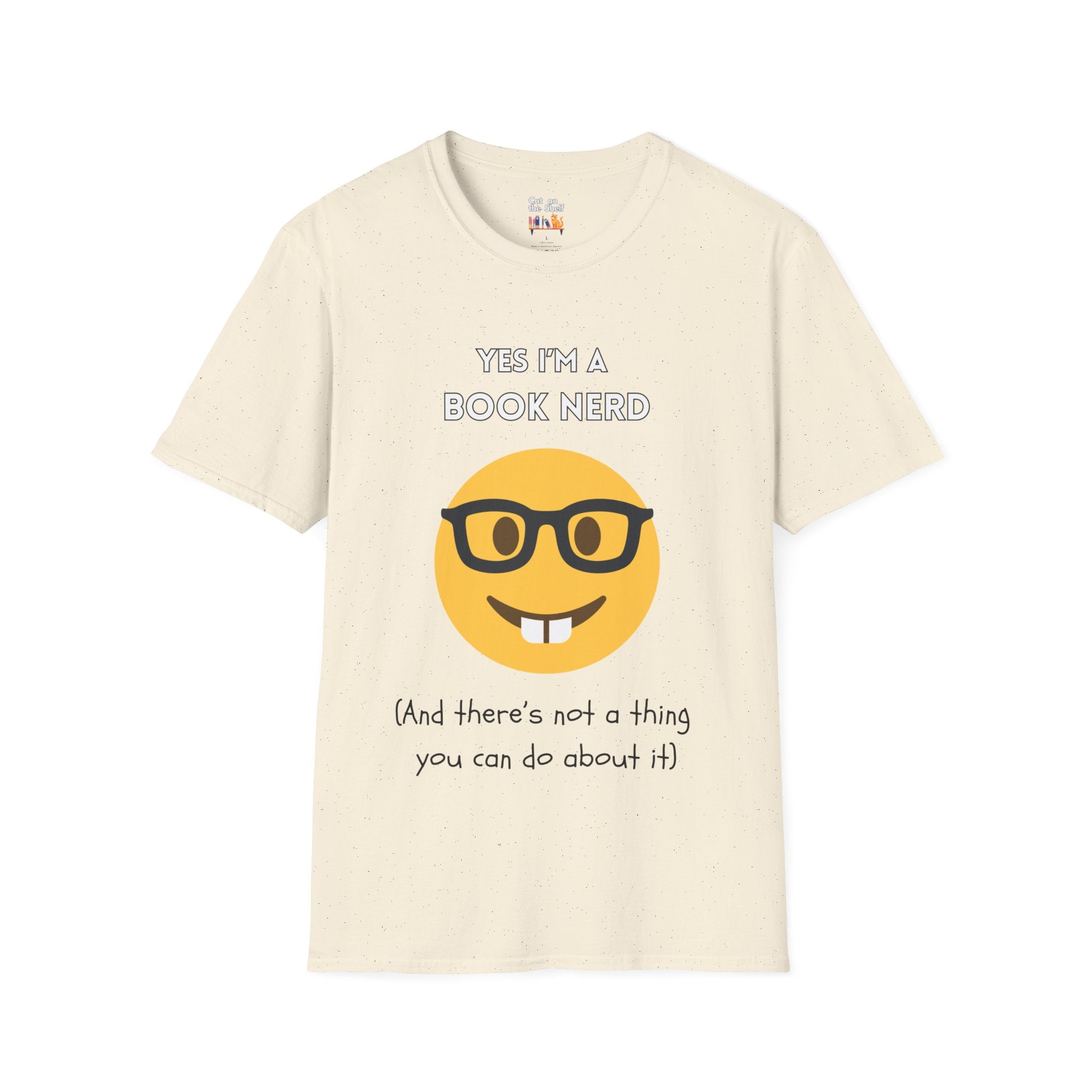 Yes I'm A Book Nerd Funny Emoji Unisex Softstyle T-Shirt