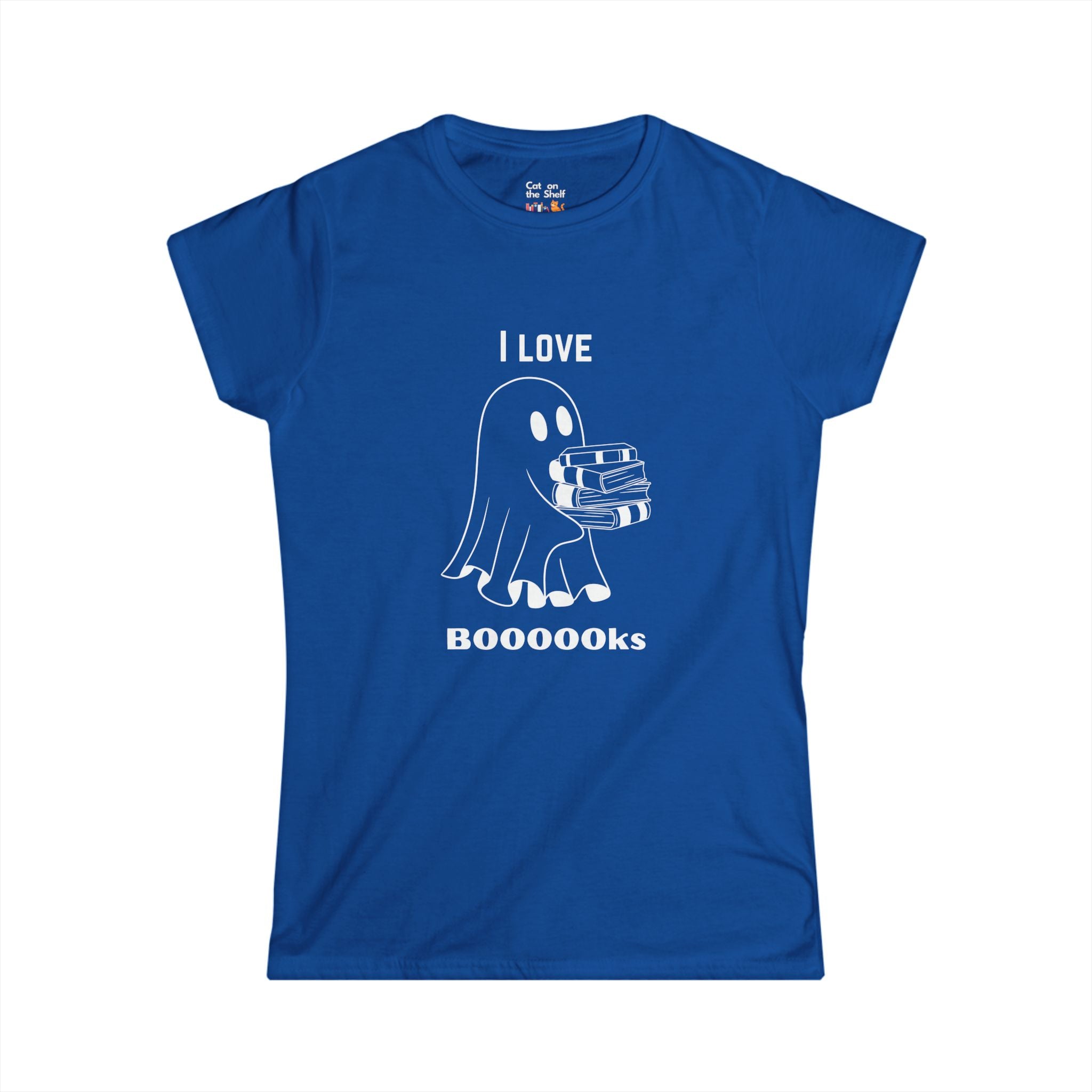 I Love Books Halloween Ghost Women's Soft Tee