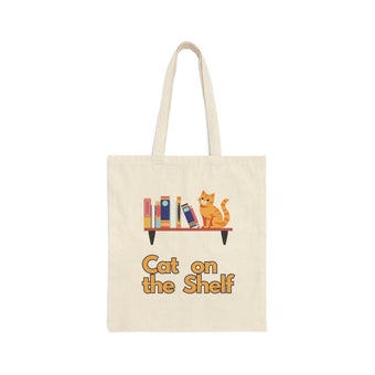Cat on the Shelf Logo Canvas Tote Bag