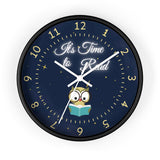 It's Time to Read Owl Reading Book Night Sky Wall Clock