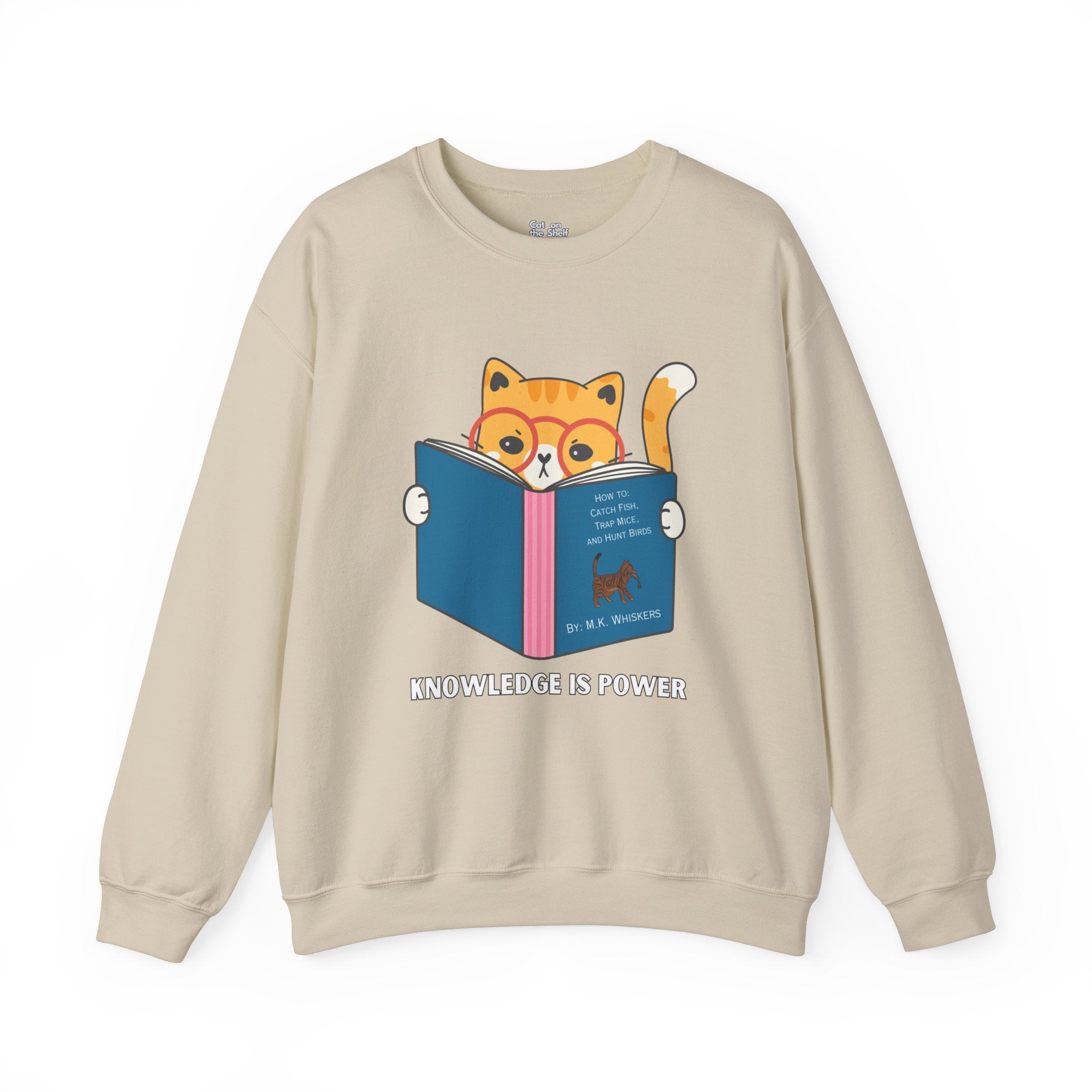 Knowledge Is Power Reading Cat Unisex Heavy Blend™ Crewneck Sweatshirt