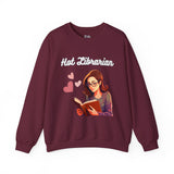 Hot Librarian Girl with Glasses Hearts Unisex Heavy Blend™ Crewneck Sweatshirt