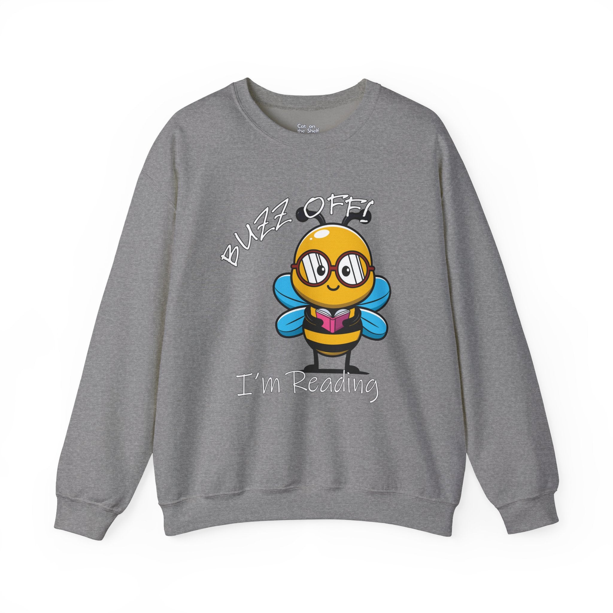 Buzz Off I'm Reading Bumblebee Unisex Heavy Blend™ Crewneck Sweatshirt