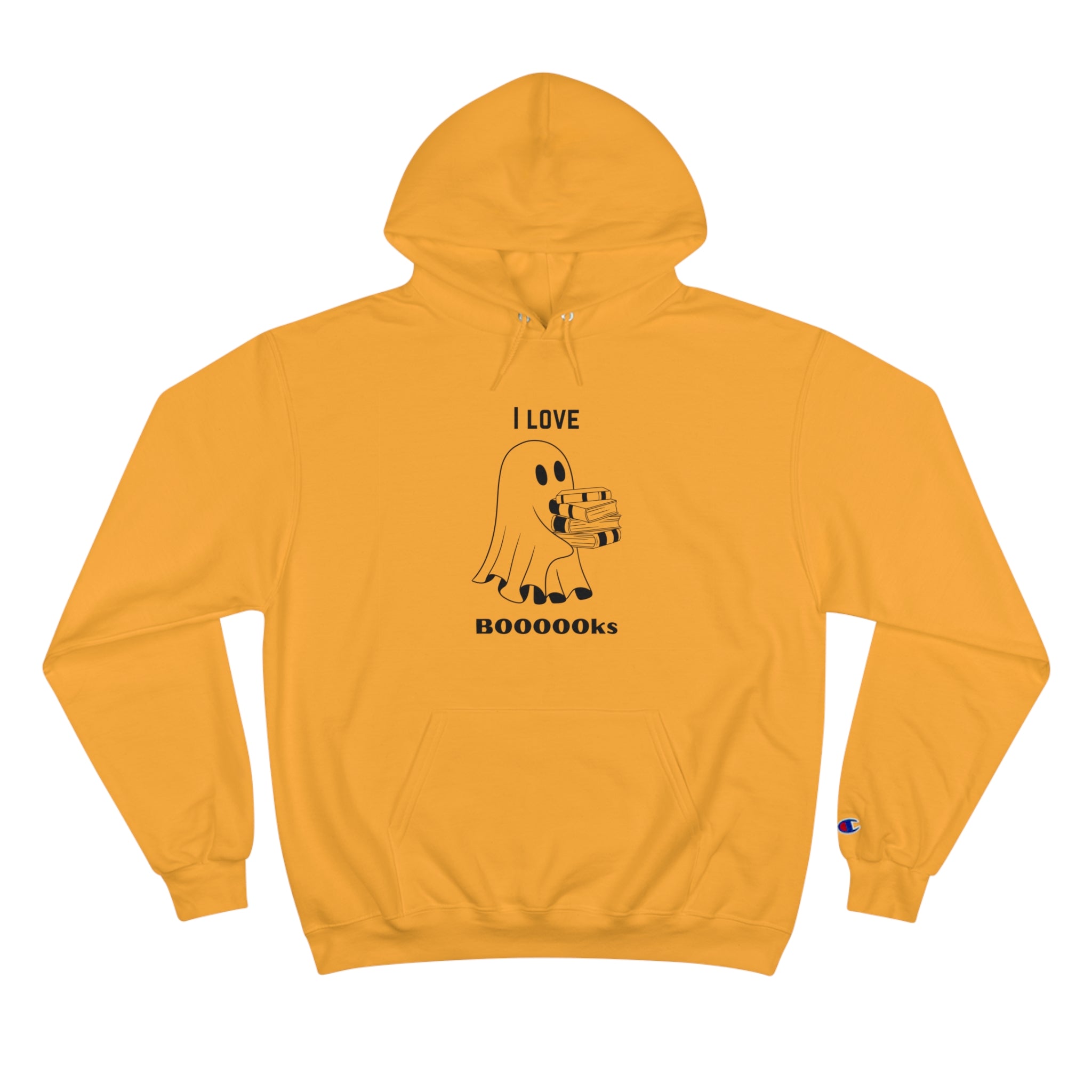 I Love Books Halloween Ghost Champion Hoodie