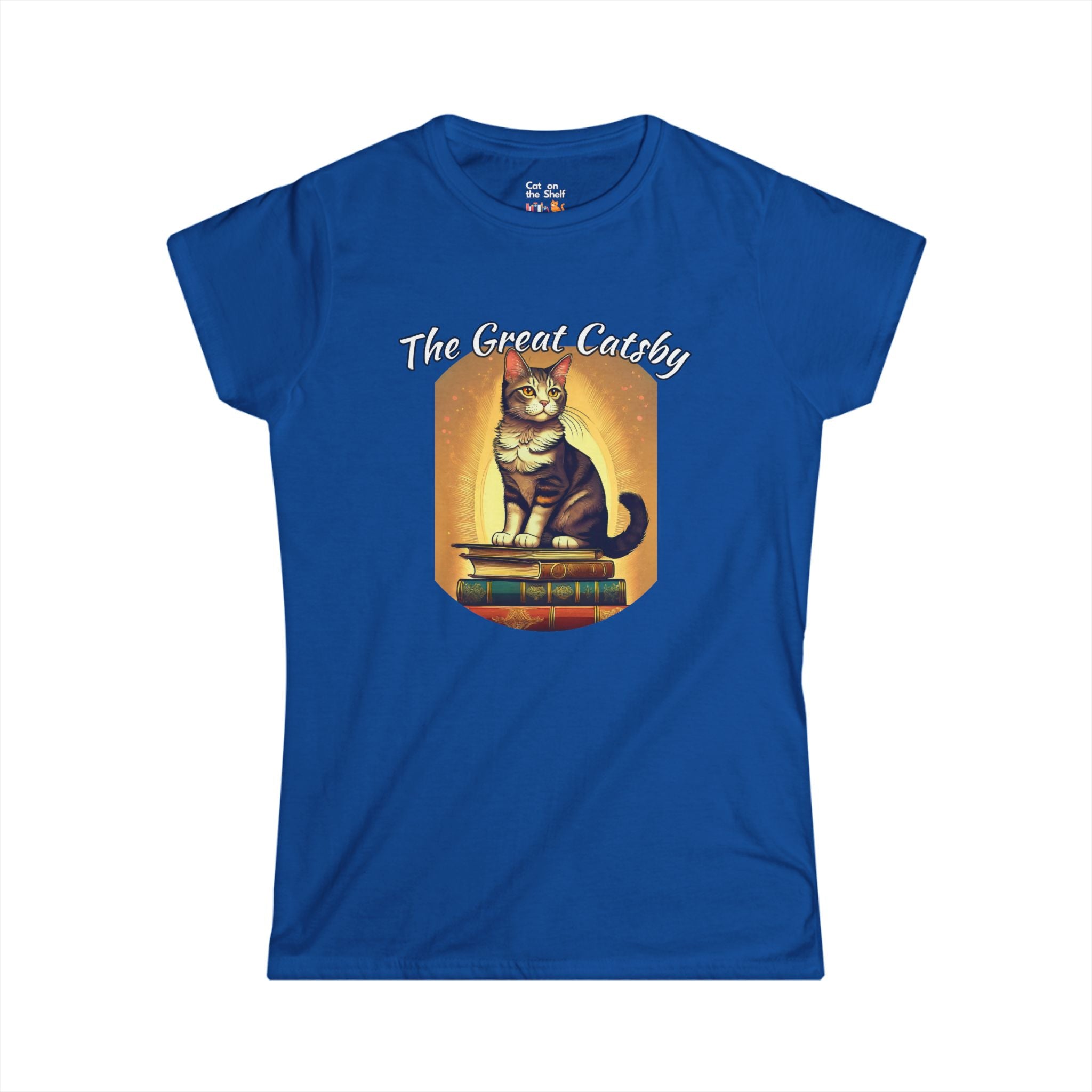 The Great Gatsby Catsby Cat on Books Women's Soft Tee