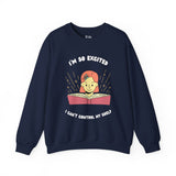 I'm So Excited I Can't Control My Shelf Reading Girl Unisex Heavy Blend™ Crewneck Sweatshirt