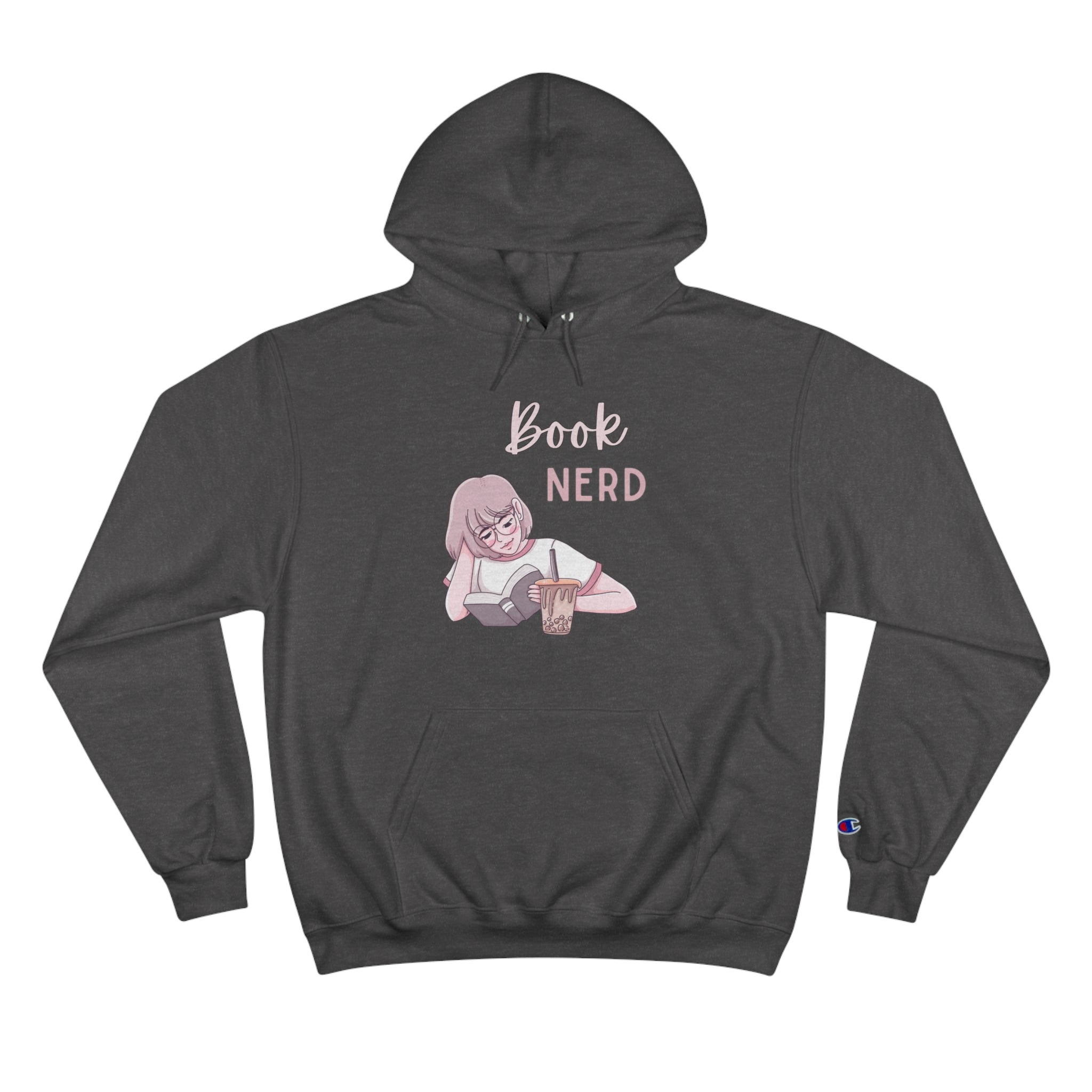 Book Nerd Pink Anime Girl Champion Hoodie