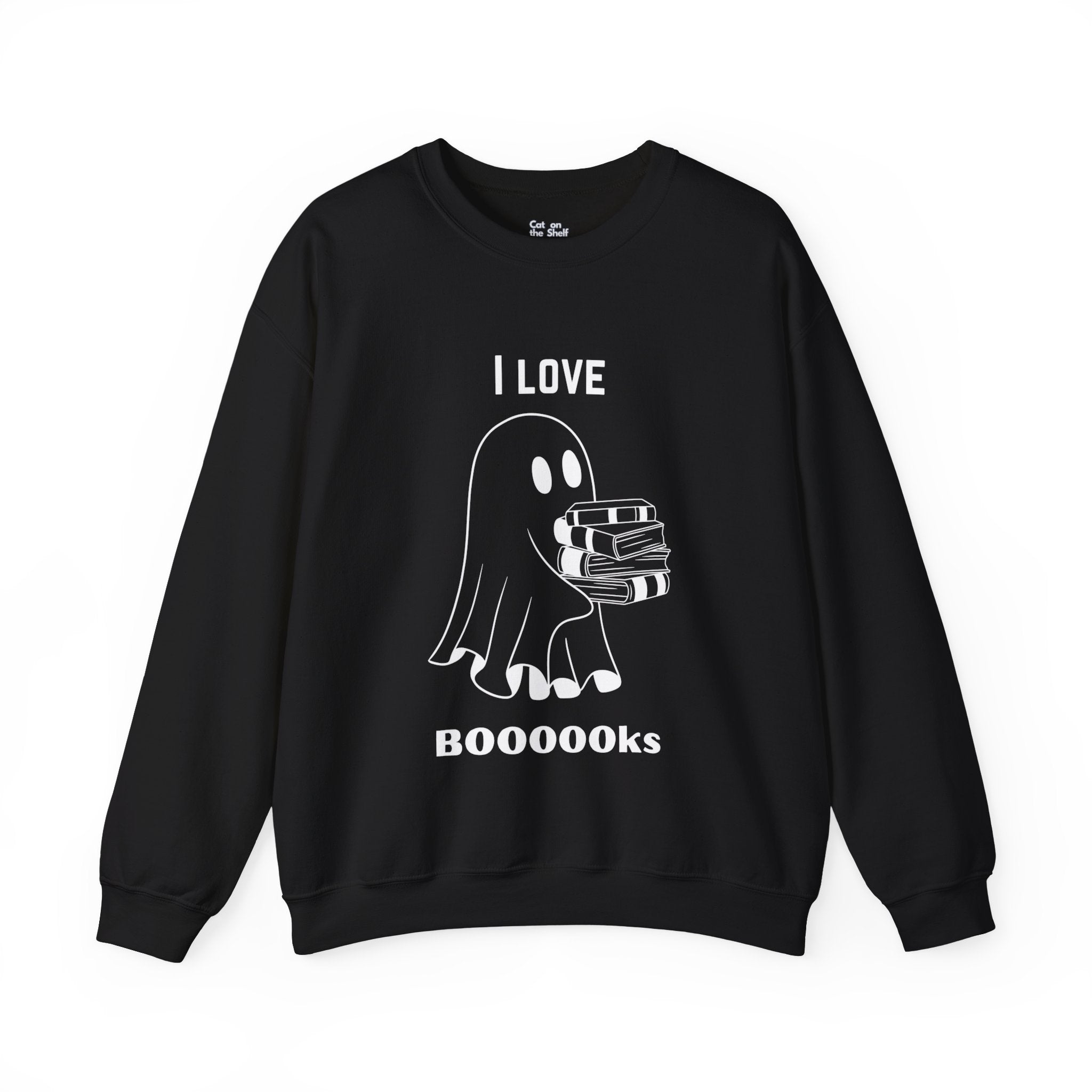 I Love Books Halloween Ghost Unisex Heavy Blend™ Crewneck Sweatshirt