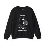 I Love Books Halloween Ghost Unisex Heavy Blend™ Crewneck Sweatshirt