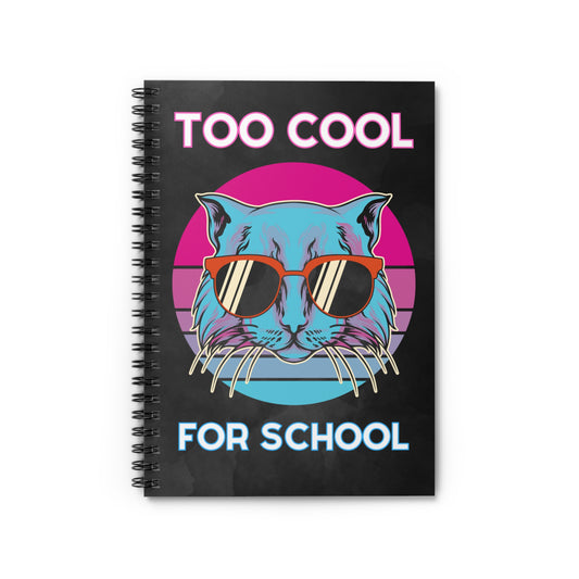 Too Cool For School Cat with Sunglasses Small Spiral Notebook