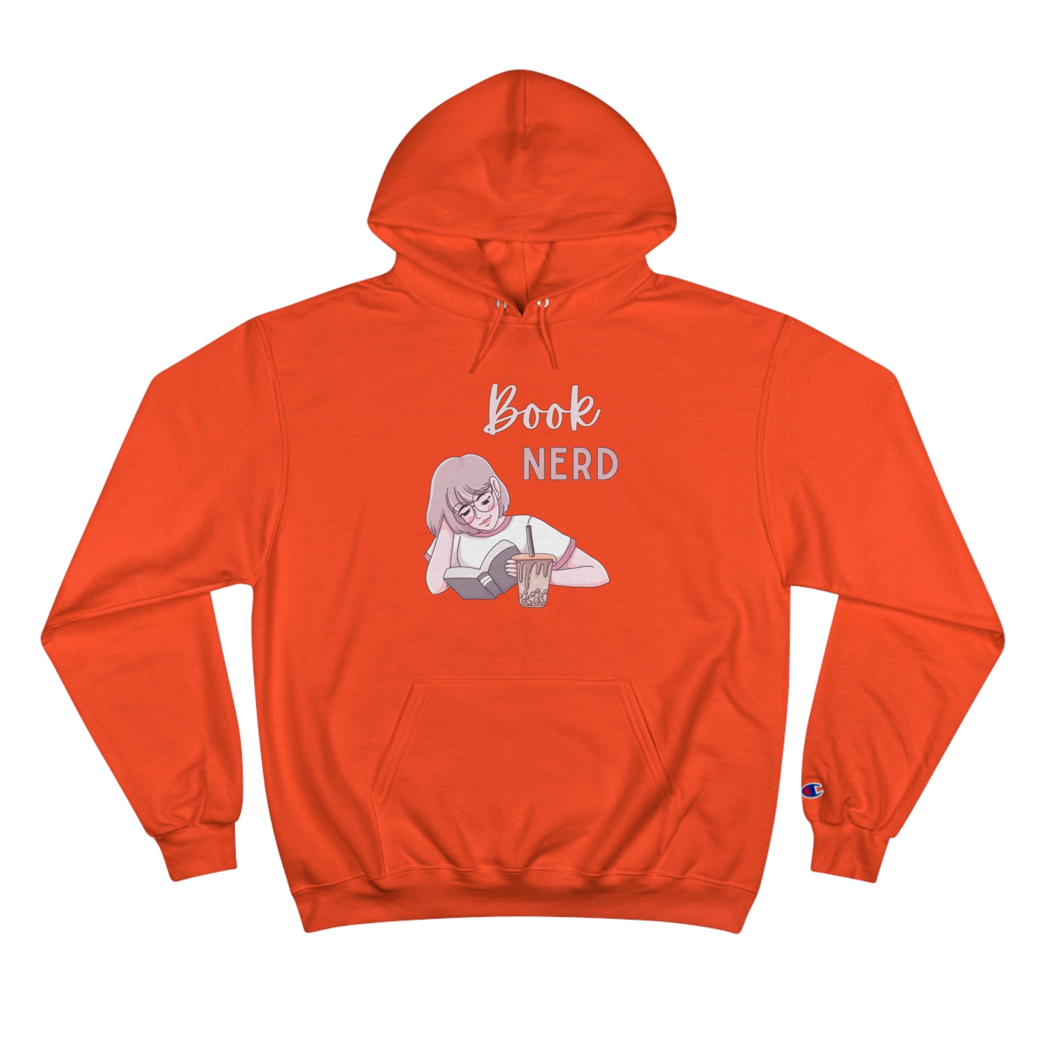 Book Nerd Pink Anime Girl Champion Hoodie