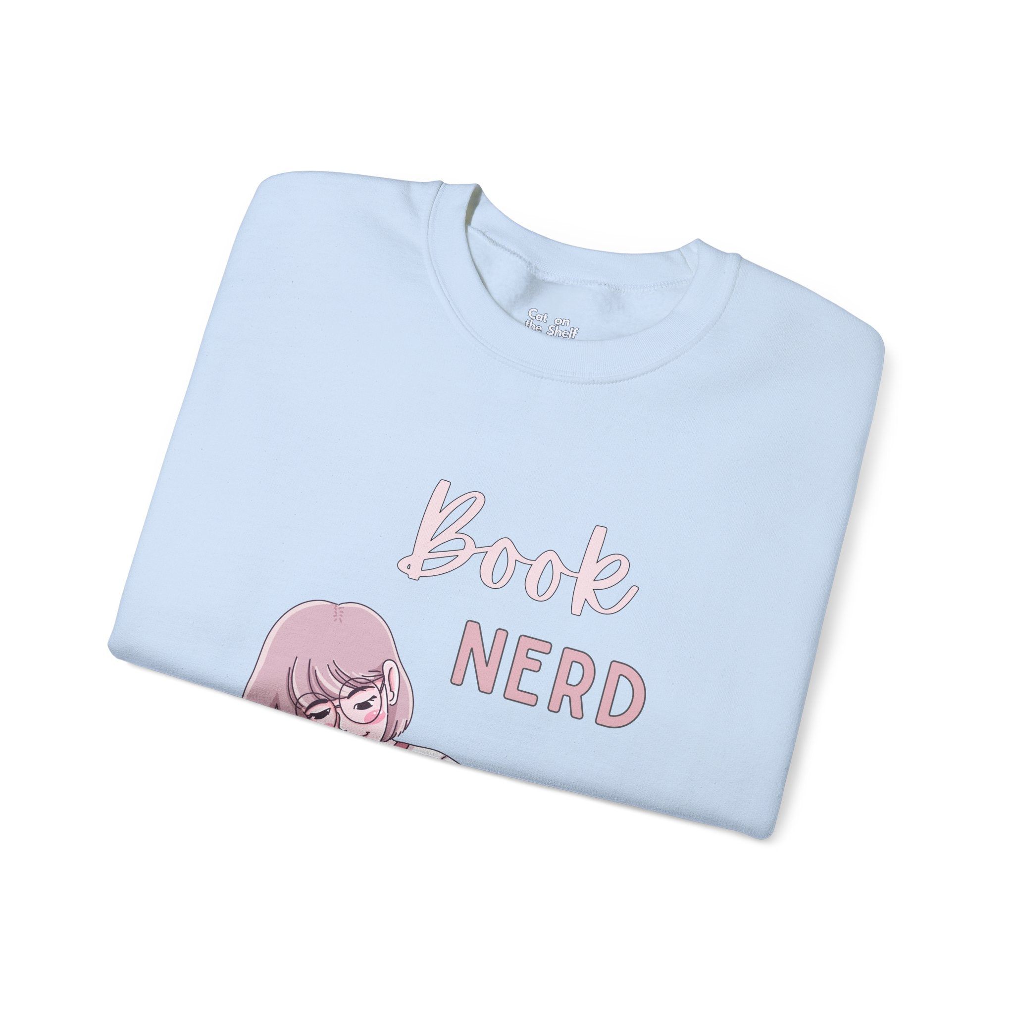 Book Nerd Pink Anime Girl Unisex Heavy Blend™ Crewneck Sweatshirt