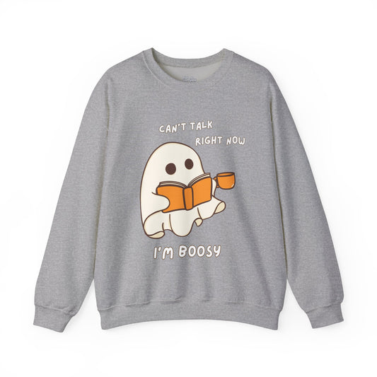 Can't Talk I'm Busy Cute Halloween Ghost Unisex Heavy Blend™ Crewneck Sweatshirt