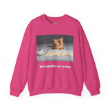 Just Another Cat-urday Cat Reading Book Unisex Heavy Blend™ Crewneck Sweatshirt