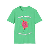 I'm So Excited I Can't Control My Shelf Party Book Unisex Softstyle T-Shirt