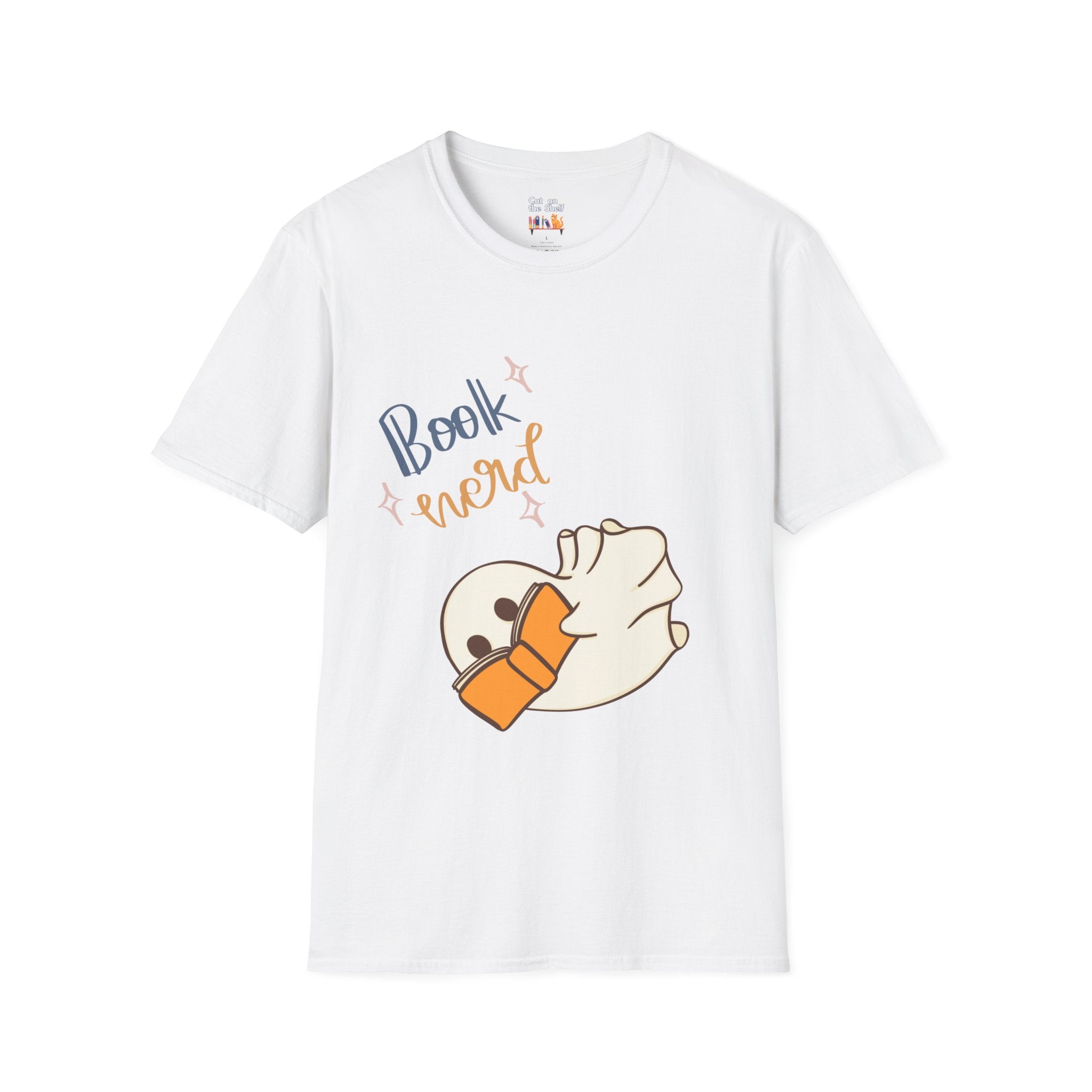 Book Nerd Cute Halloween Ghost Unisex Softstyle T-Shirt