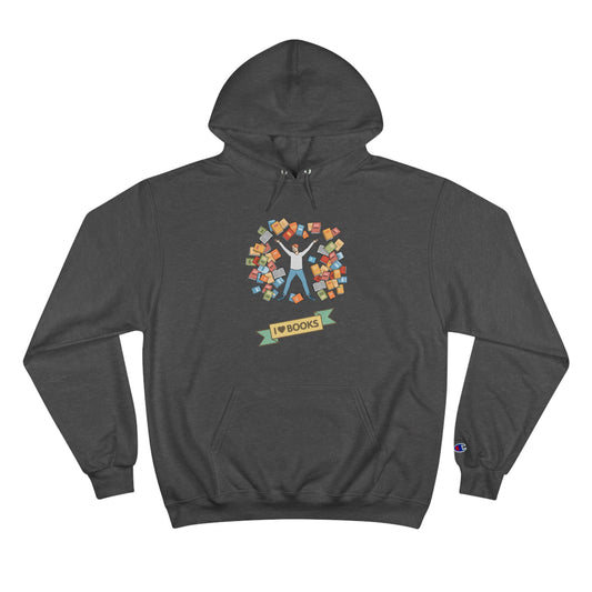 I Love (Heart) Books Champion Hoodie