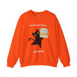 I Need More Books Right Meow Black Cat Unisex Heavy Blend™ Crewneck Sweatshirt