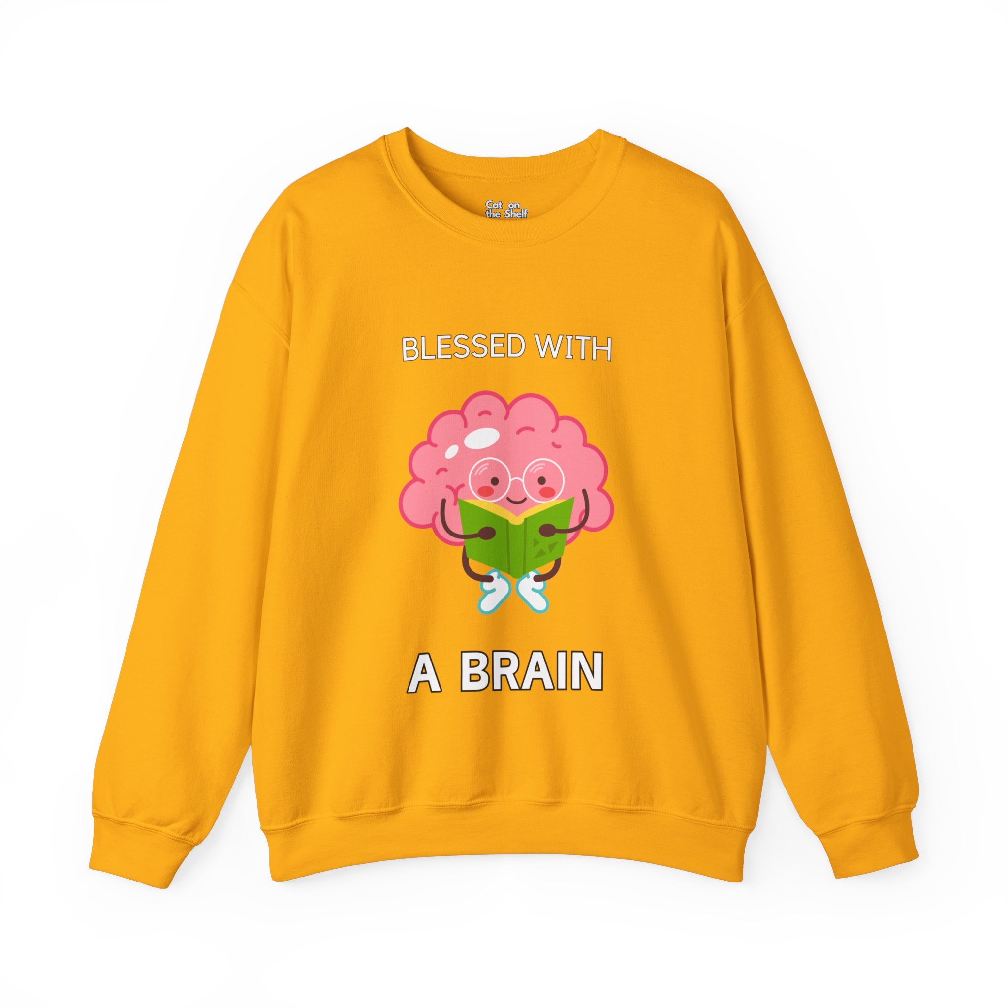 Blessed With A Brain Big Brain Unisex Heavy Blend™ Crewneck Sweatshirt