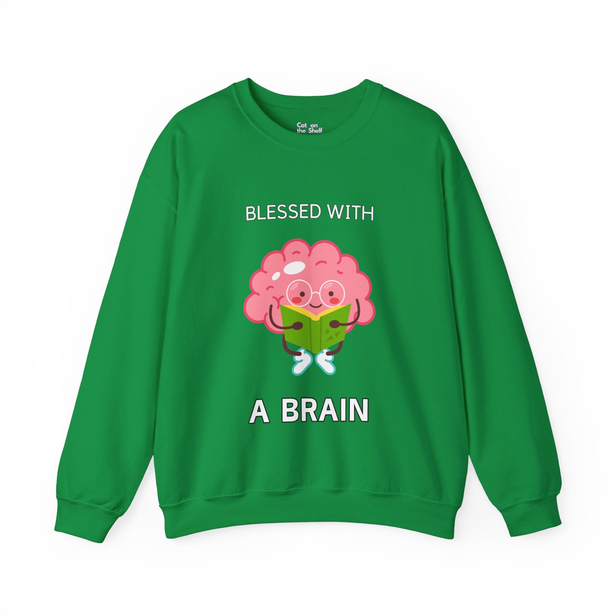 Blessed With A Brain Big Brain Unisex Heavy Blend™ Crewneck Sweatshirt