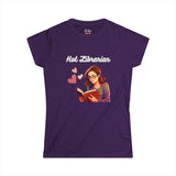 Hot Librarian Girl with Glasses Hearts Women's Soft Tee