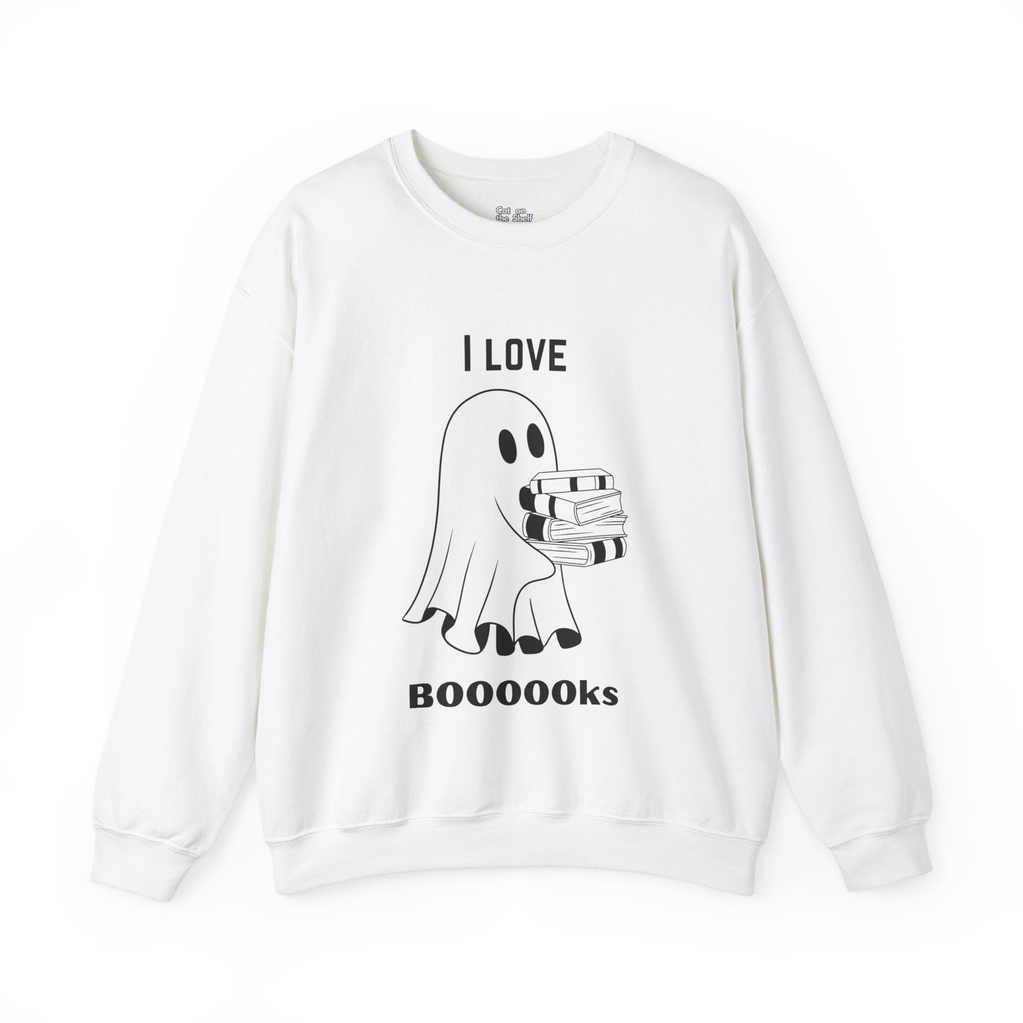 I Love Books Halloween Ghost Unisex Heavy Blend™ Crewneck Sweatshirt