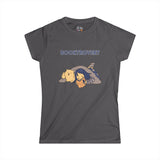 Booktrovert Girl Reading in Bed with Dog Women's Soft Tee