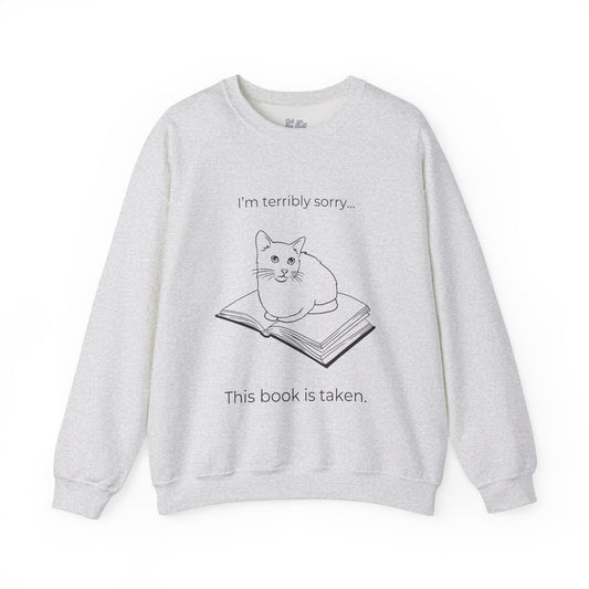 This Book Is Taken Cat on Book Unisex Heavy Blend™ Crewneck Sweatshirt