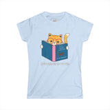 Knowledge Is Power Reading Cat Women's Soft Tee