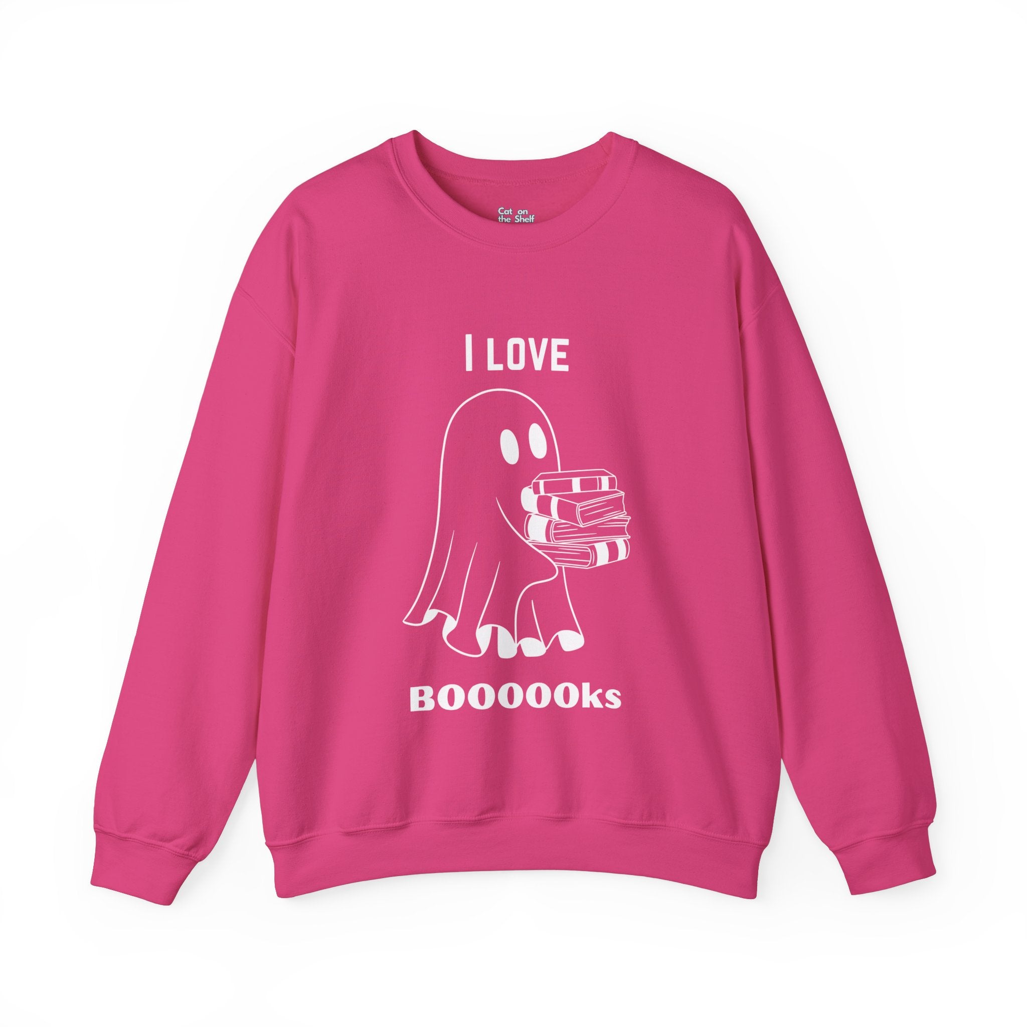 I Love Books Halloween Ghost Unisex Heavy Blend™ Crewneck Sweatshirt