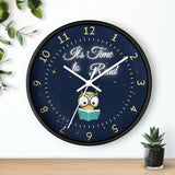 It's Time to Read Owl Reading Book Night Sky Wall Clock