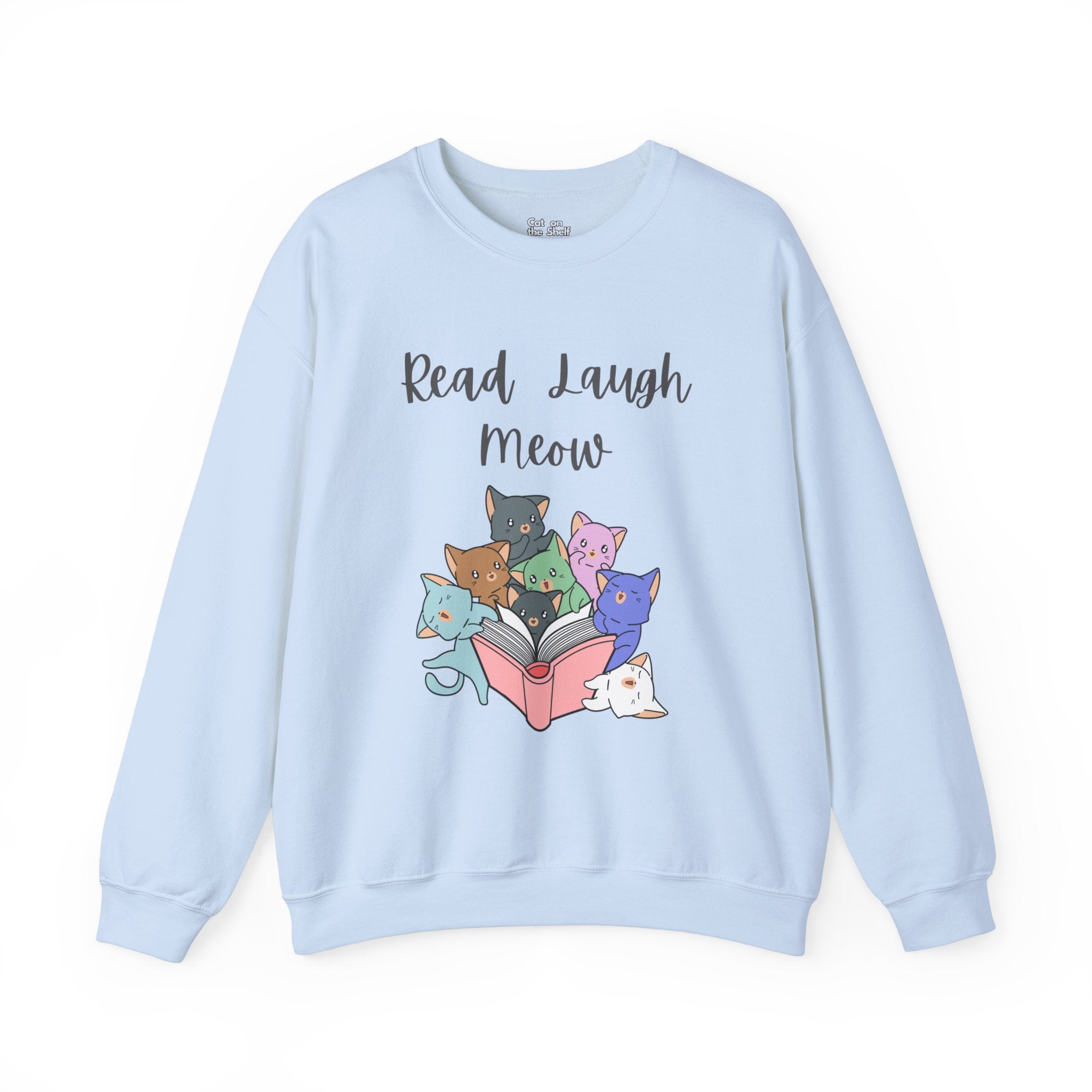 Read Laugh Meow Cute Cats Kittens Reading Unisex Heavy Blend™ Crewneck Sweatshirt