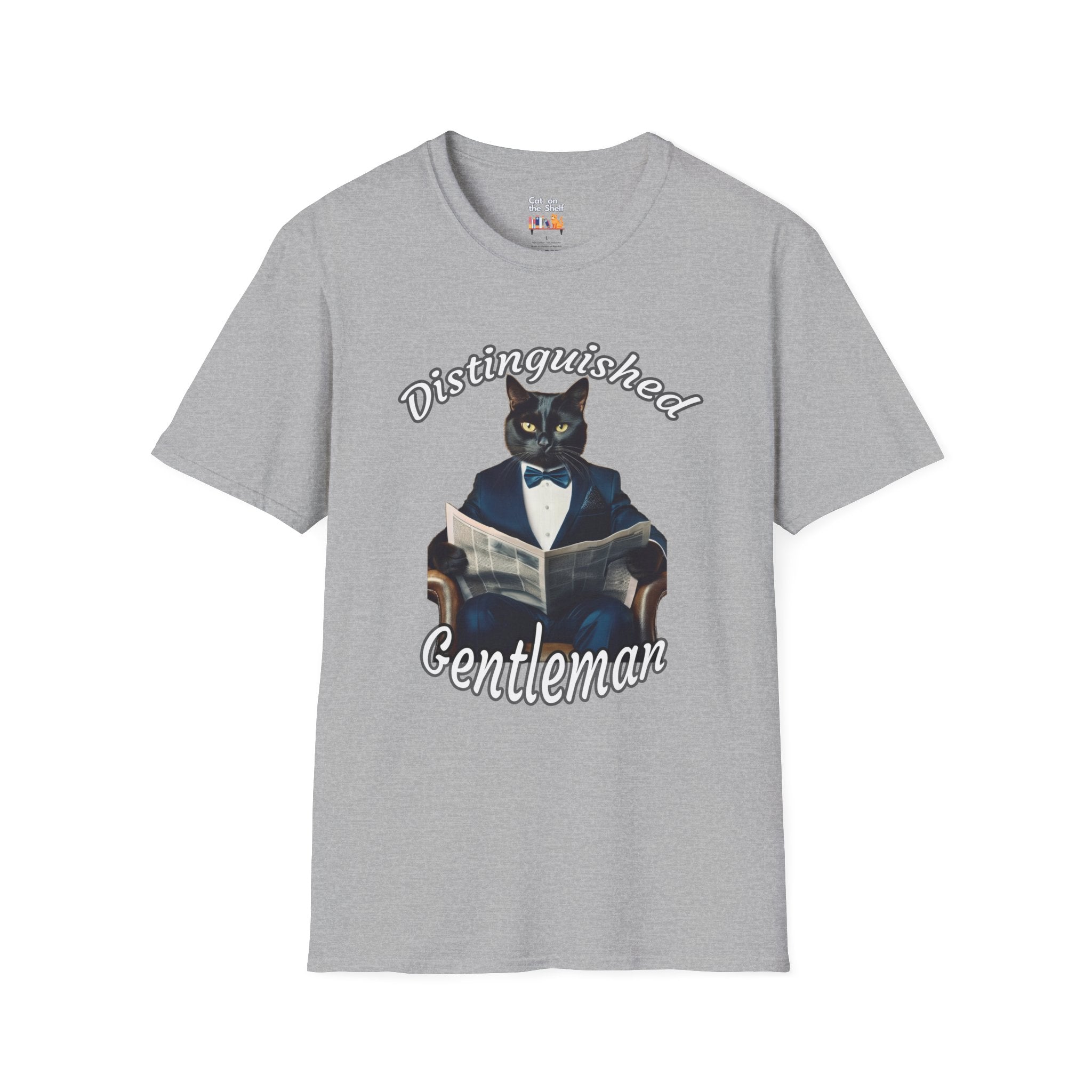 Distinguished Gentleman Cat With Bowtie Unisex Softstyle T-Shirt