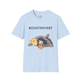 Booktrovert Girl Reading in Bed with Dog Unisex Softstyle T-Shirt