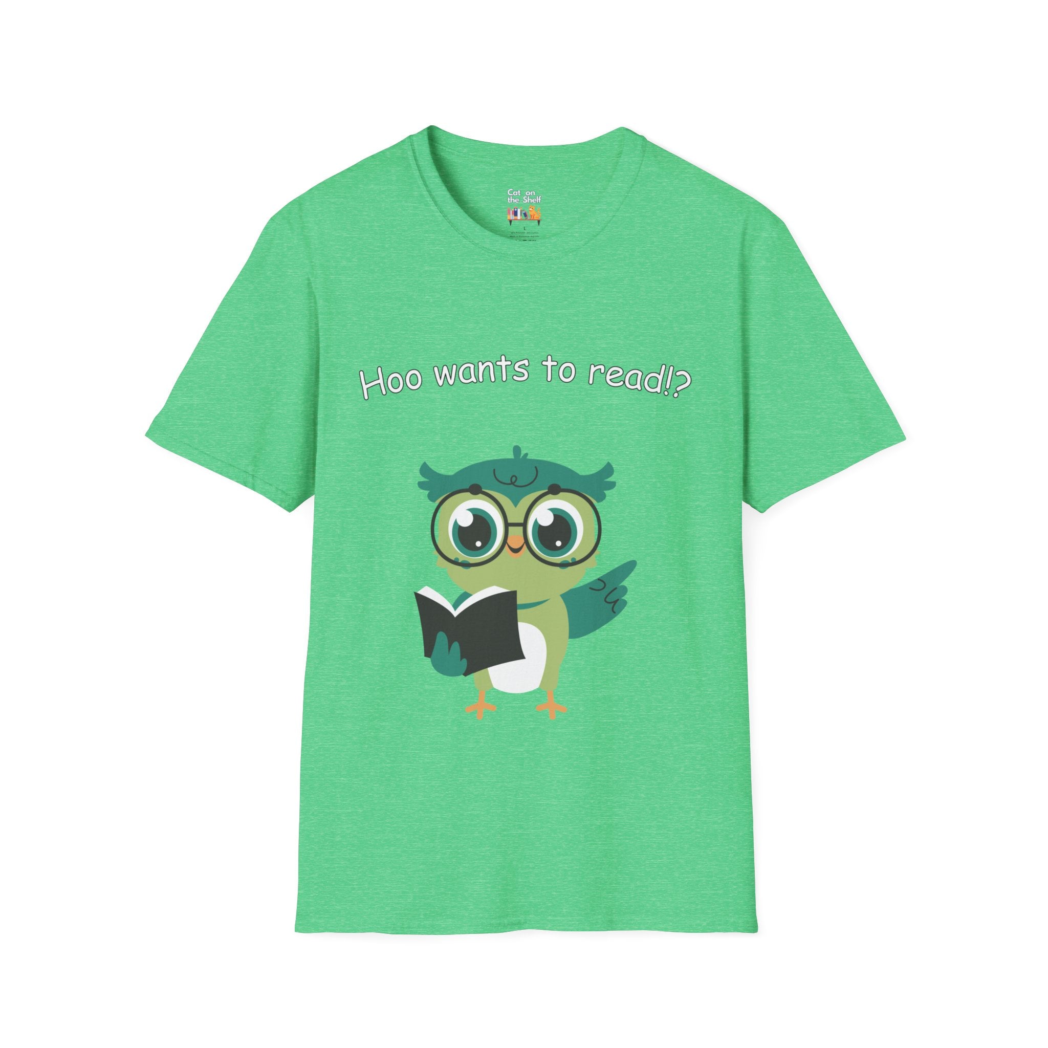 Who Hoo Wants to Read? Owl with Book Unisex Softstyle T-Shirt