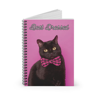 Cat with Pink Bowtie Best Dressed Spiral Notebook