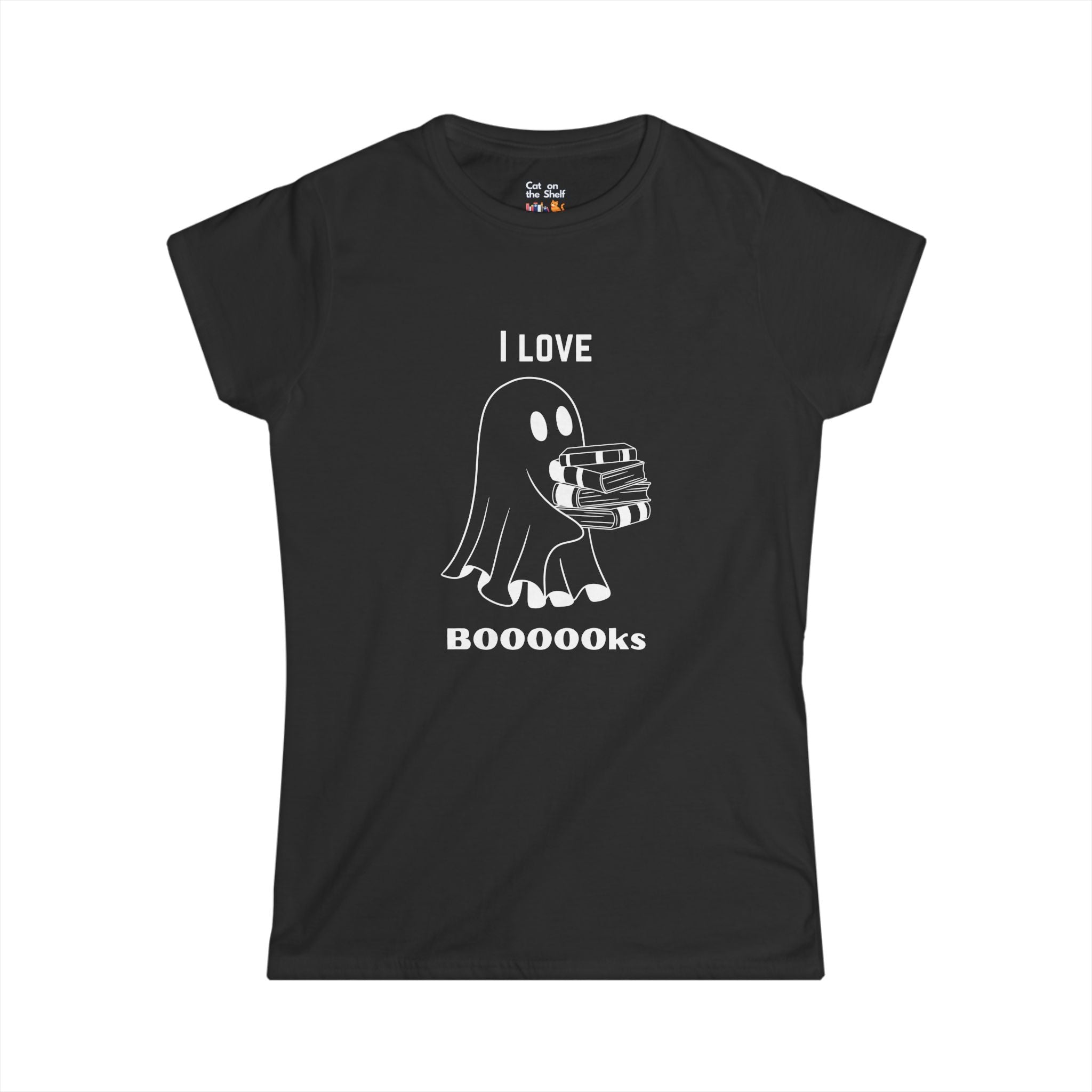 I Love Books Halloween Ghost Women's Soft Tee