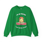 I'm So Excited I Can't Control My Shelf Reading Girl Unisex Heavy Blend™ Crewneck Sweatshirt