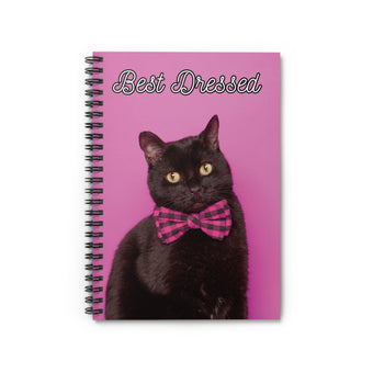 Cat with Pink Bowtie Best Dressed Spiral Notebook