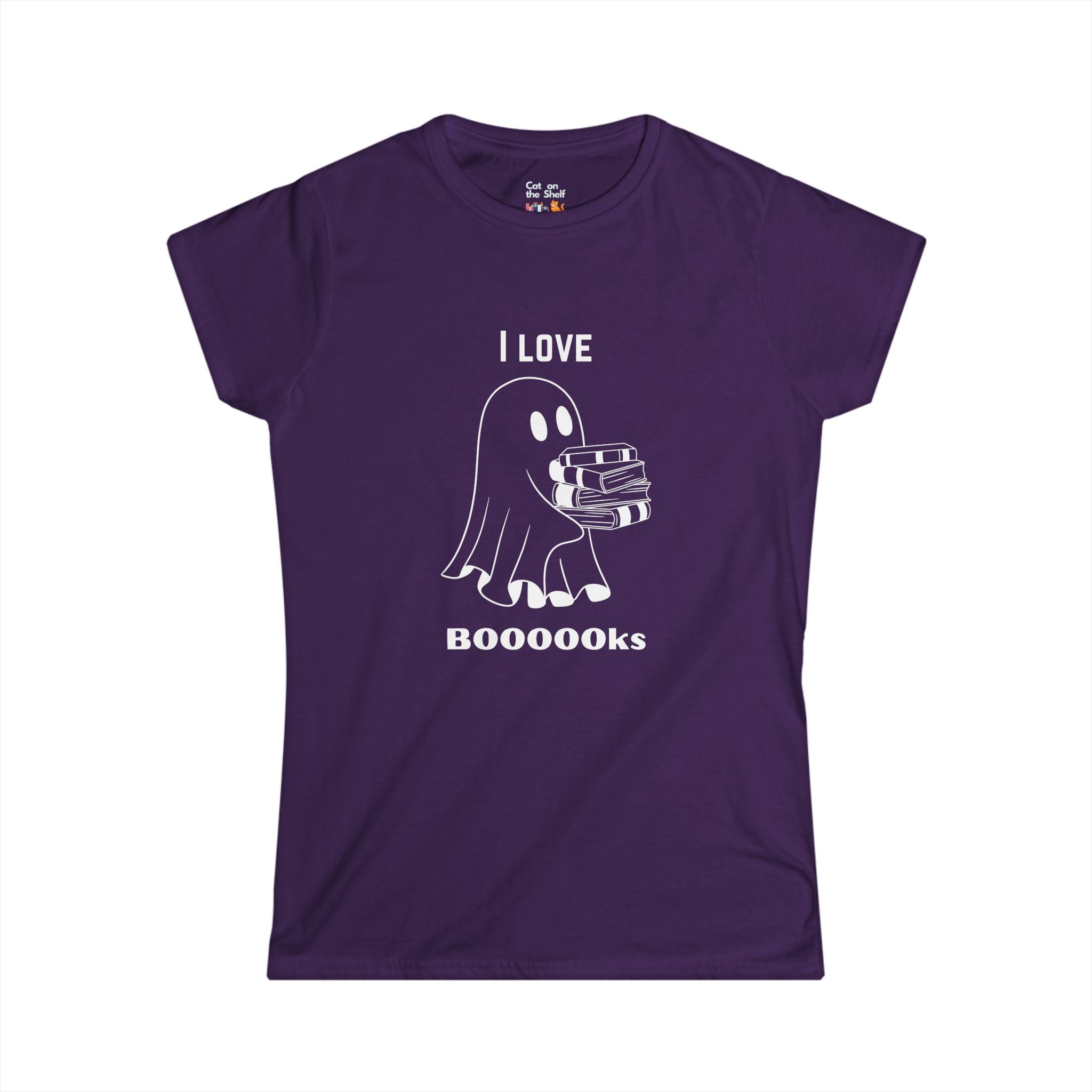 I Love Books Halloween Ghost Women's Soft Tee