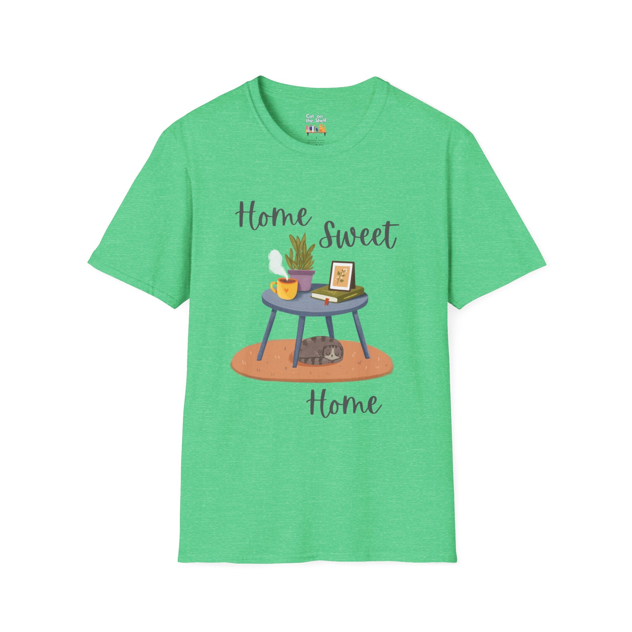 Home Sweet Home Cats & Books Unisex Softstyle T-Shirt