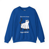 Give Me A Treat Right Meow Halloween Cat Unisex Heavy Blend™ Crewneck Sweatshirt