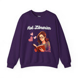 Hot Librarian Girl with Glasses Hearts Unisex Heavy Blend™ Crewneck Sweatshirt