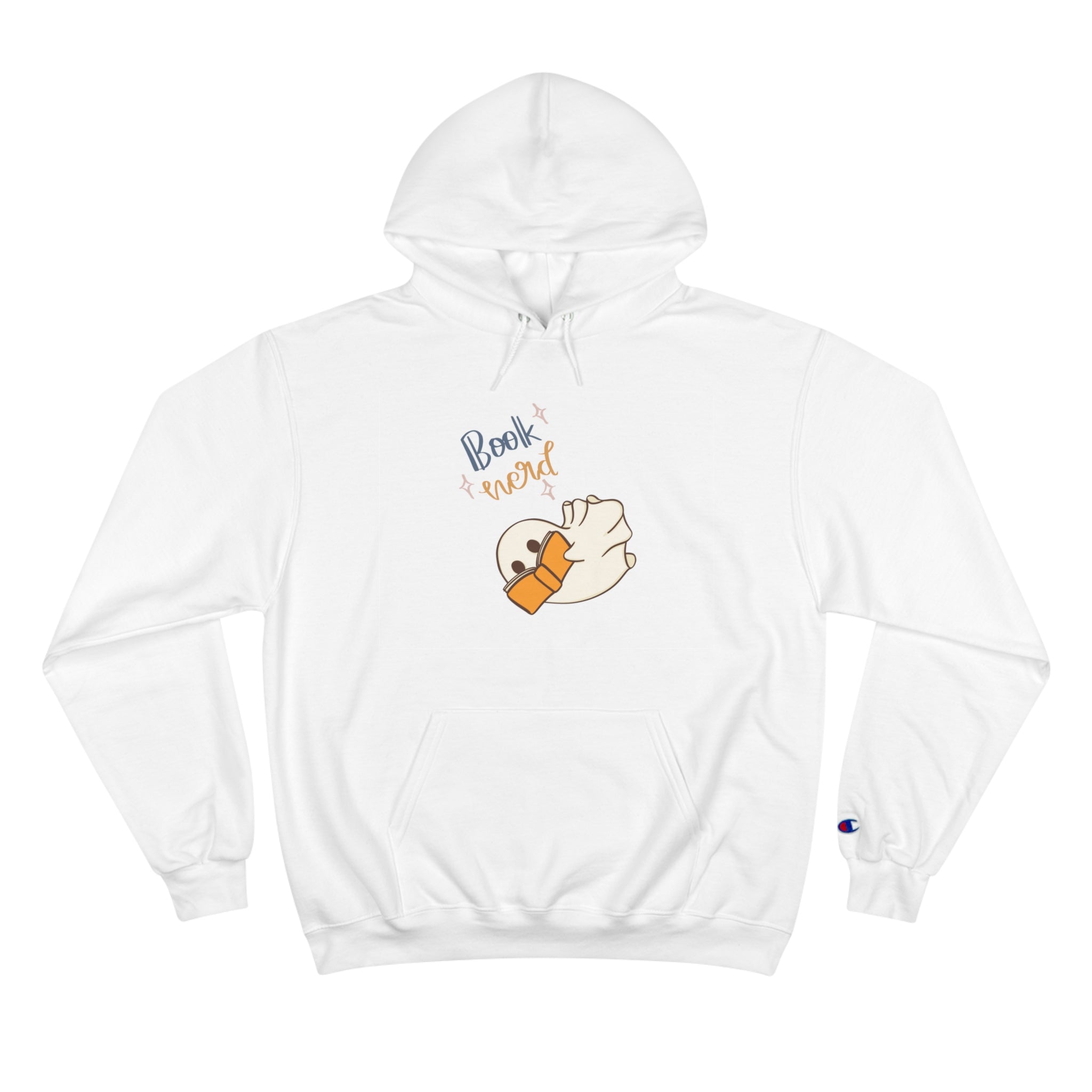 Book Nerd Cute Halloween Ghost Champion Hoodie