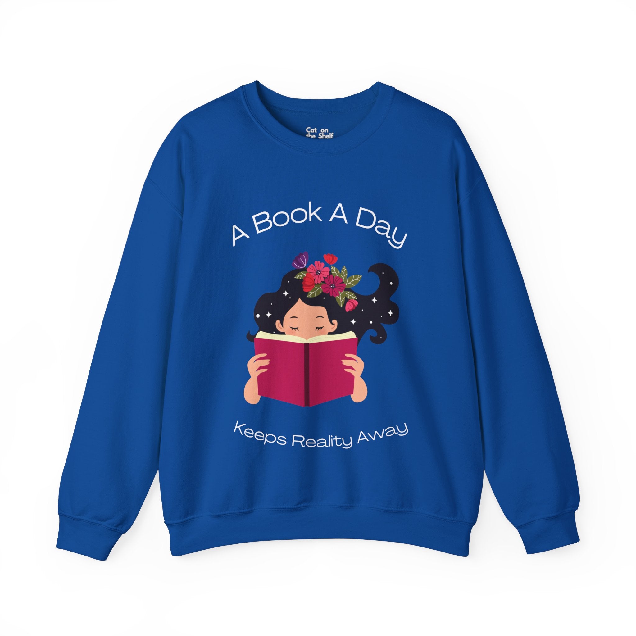 A Book A Day Keeps Reality Away Dreamy Girl Unisex Heavy Blend™ Crewneck Sweatshirt