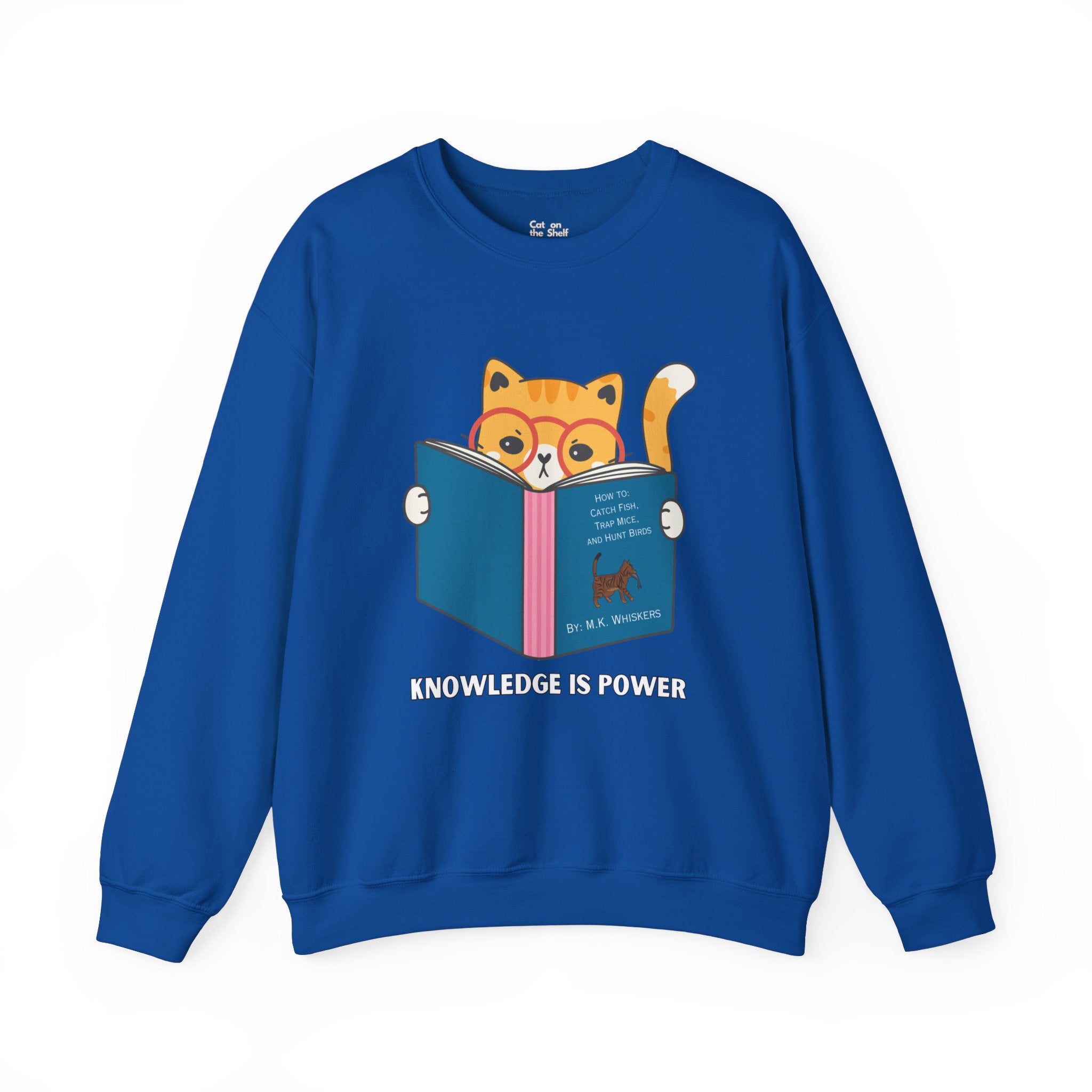 Knowledge Is Power Reading Cat Unisex Heavy Blend™ Crewneck Sweatshirt