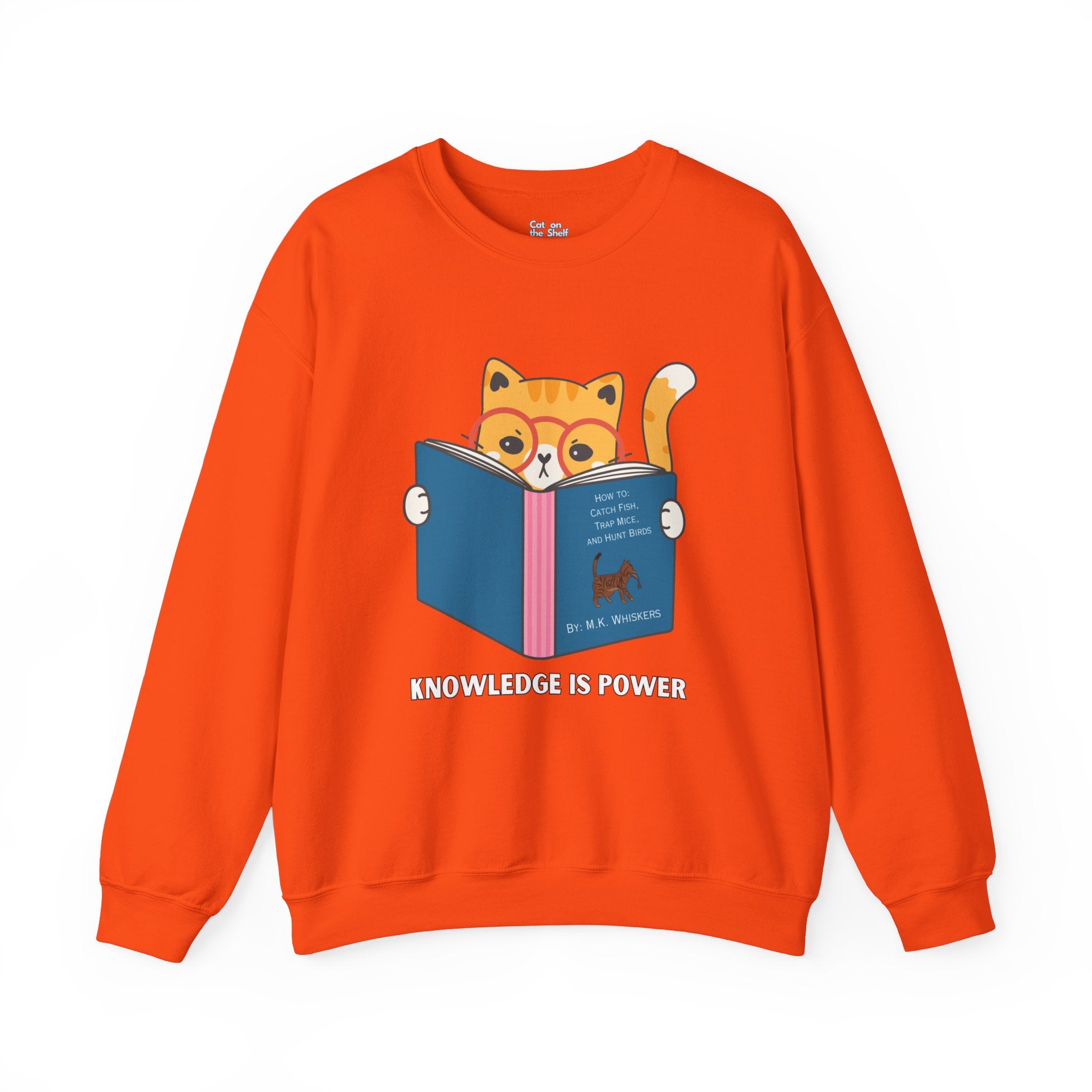 Knowledge Is Power Reading Cat Unisex Heavy Blend™ Crewneck Sweatshirt