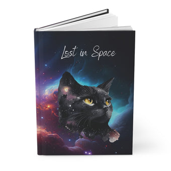Lost In Space Black Cat Galaxy Hardcover Journal