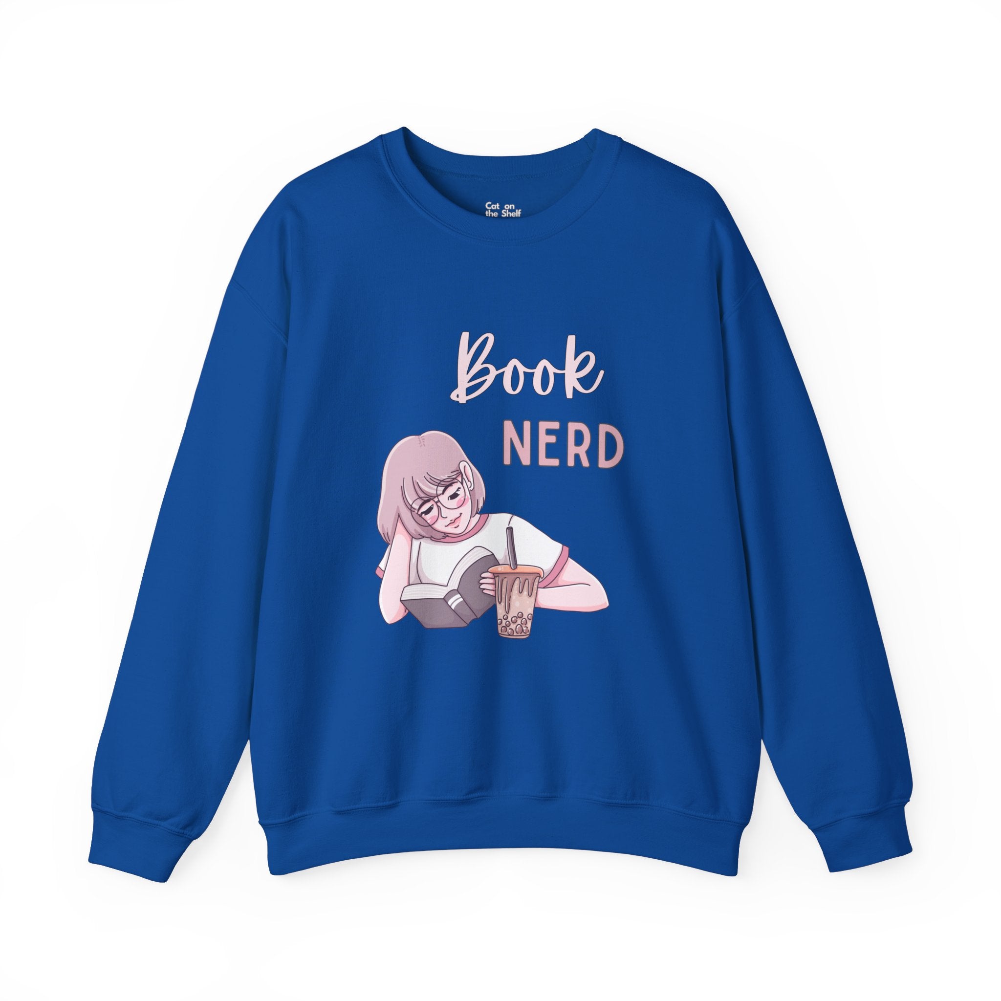 Book Nerd Pink Anime Girl Unisex Heavy Blend™ Crewneck Sweatshirt